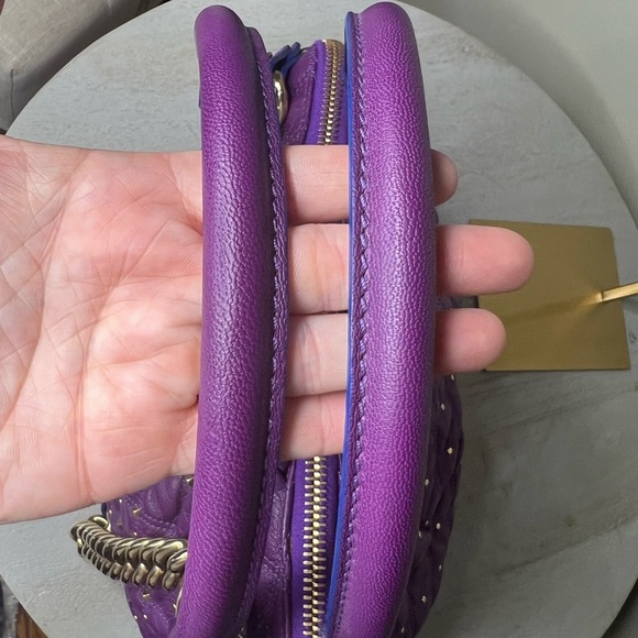 Marc Jacobs Stardust Cecilia Quilted Leather Studded Satchel - Picture 7 of 13